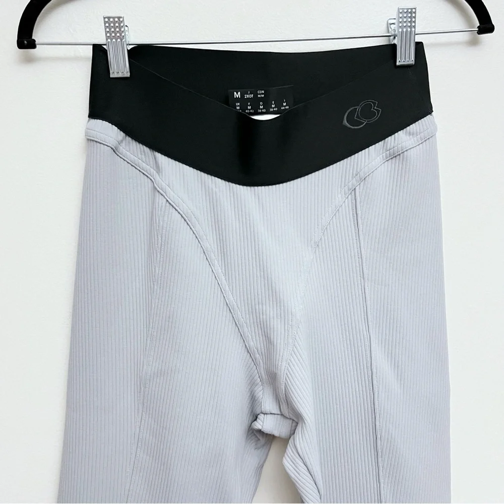 NEW Reebok Cardi B Thick Rib Tights GRAY HC5280 training pants Women’s Medium - Picture 4 of 11